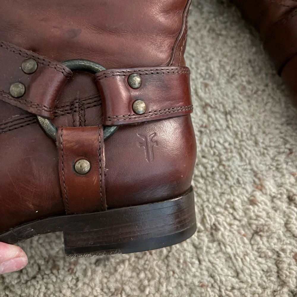 FRYE MELISSA Button Extended Calf Boots - Whiskey - Picture 3 of 9